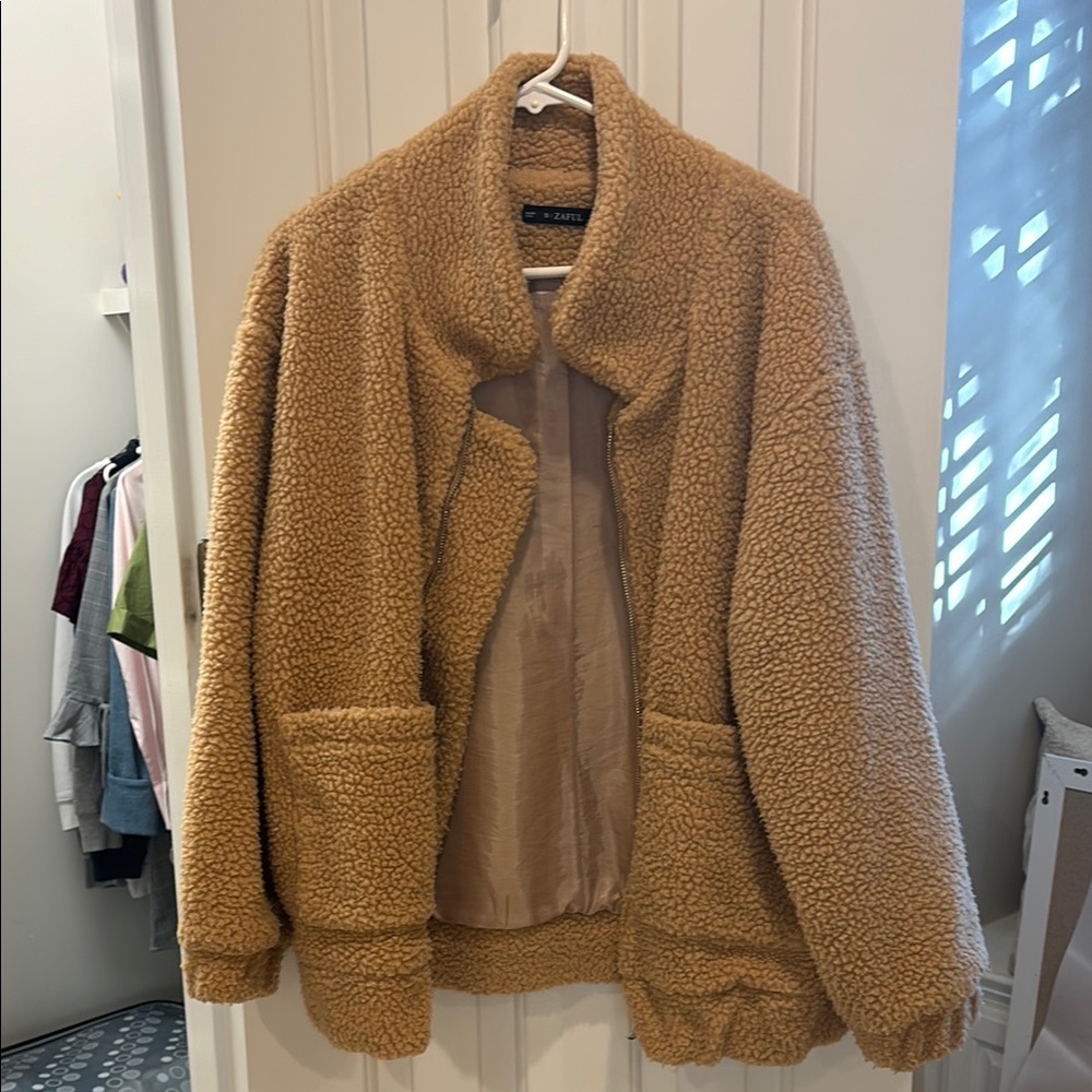 Cozy Tan Sherpa Jacket